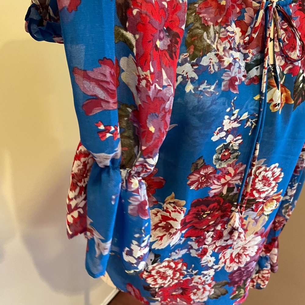 Elie Tahari Floral Spring Blossom Chiffon Blouse - image 5